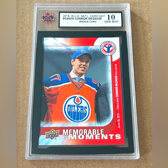 Upper Deck Other - Connor Mcdavid 2015/16 Upperdeck Edmonton Oilers Rookie RC Hockey Card Graded 10